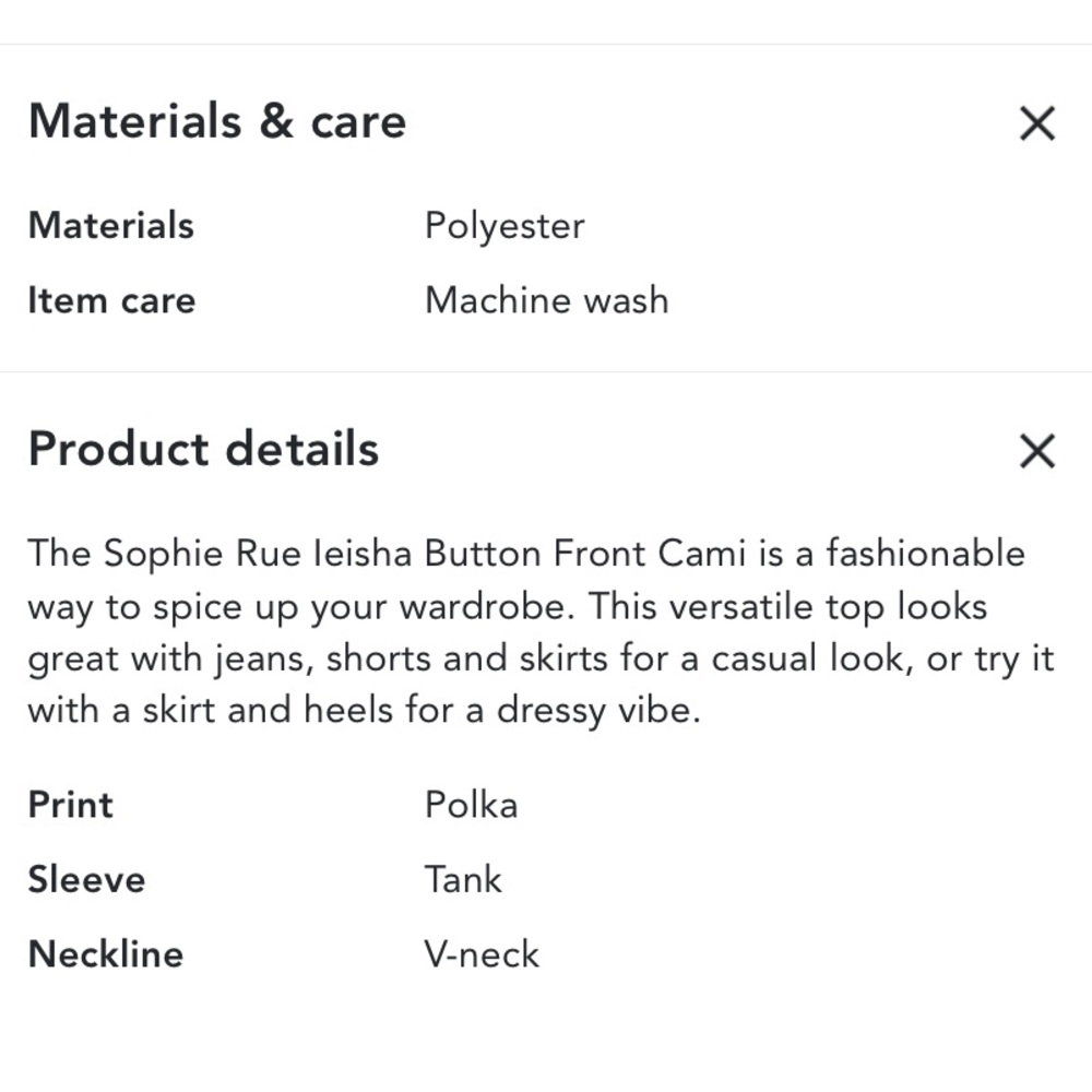 Button Front Tanktop Blouse - Picture 4 of 4